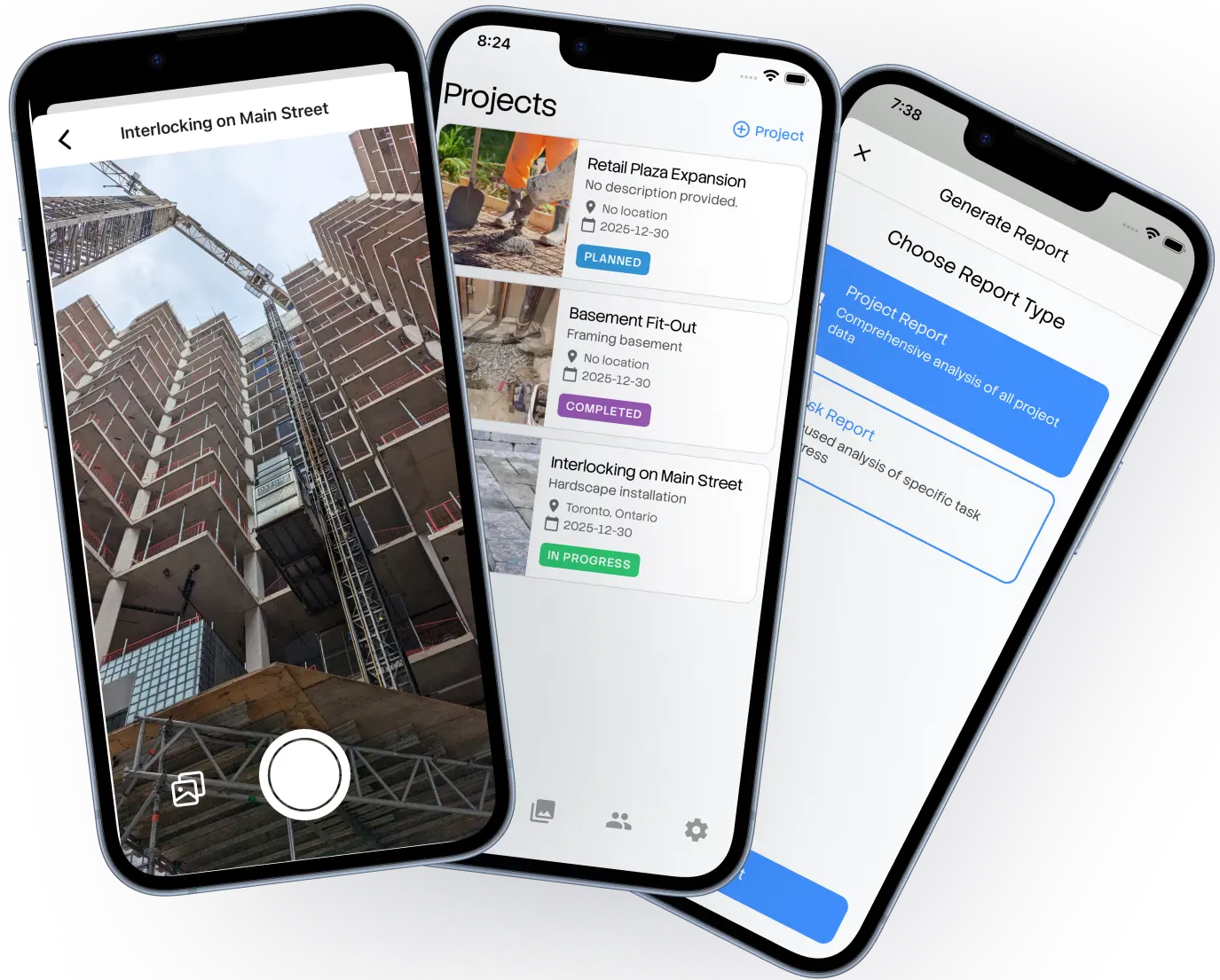 Capturing work on site